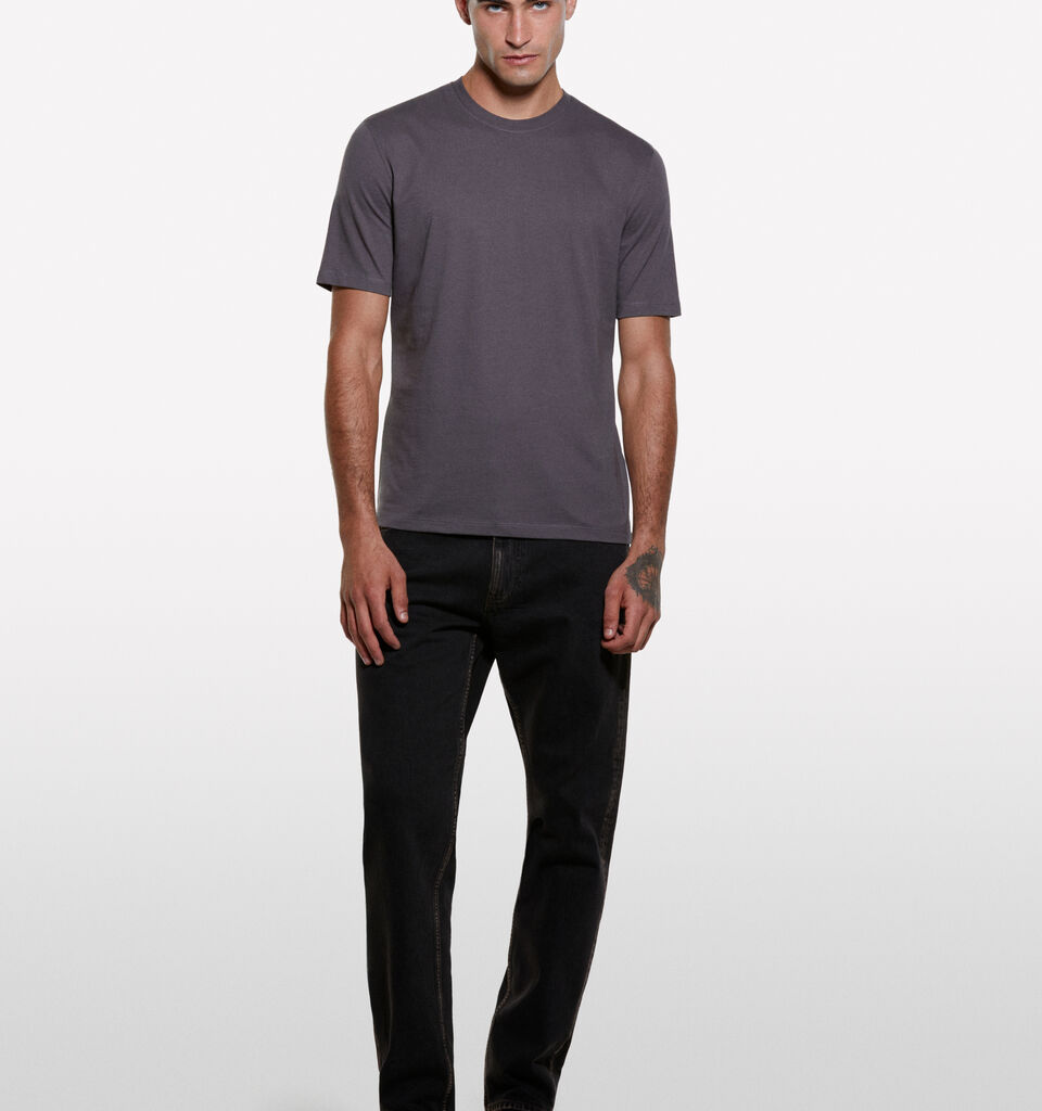 Dark gray regular fit short sleeve t-shirt - men's short sleeve t-shirts - Dark Gray | Sisley image number 1